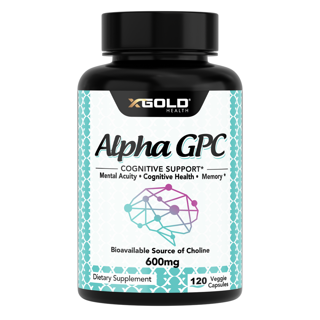 Alpha GPC Choline 600mg – 99% Pure Nootropic for Memory, Focus & Brain Health - X Gold Health