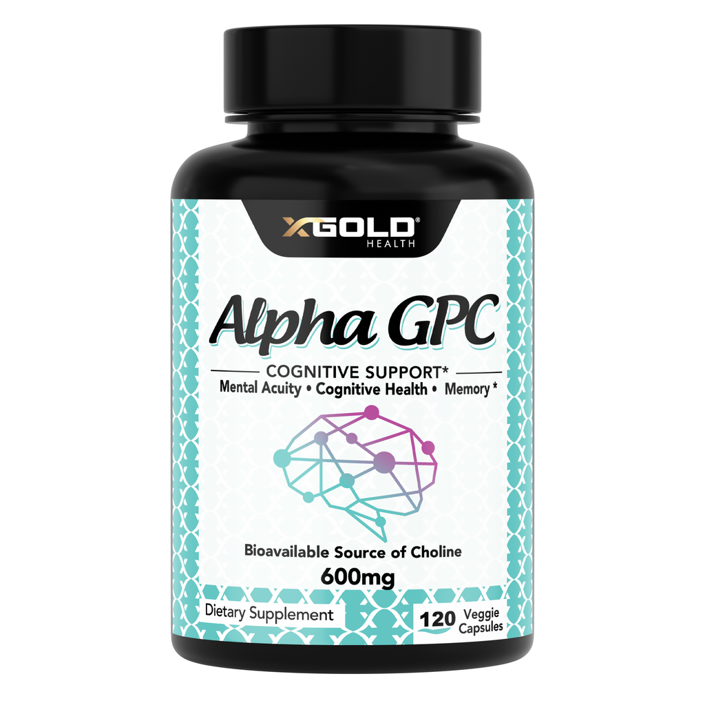 Alpha GPC Choline 600mg – 99% Pure Nootropic for Memory, Focus & Brain Health - X Gold Health