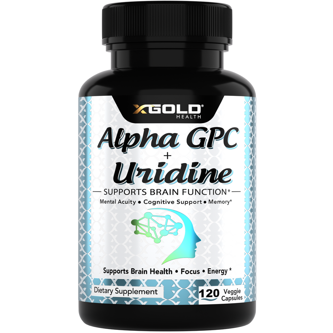 Alpha GPC 600mg + Uridine 300mg | Focus, Memory & Cognitive Clarity - X Gold Health