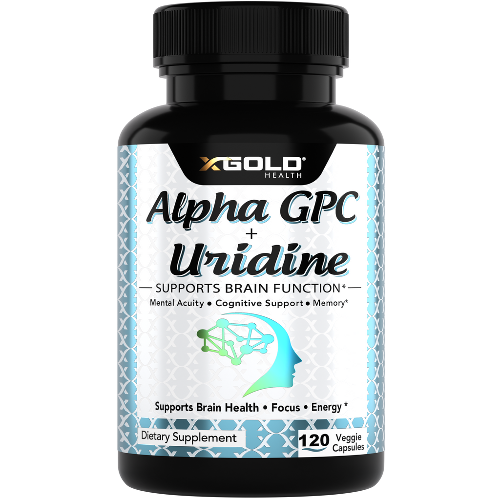 Alpha GPC 600mg + Uridine 300mg | Focus, Memory & Cognitive Clarity - X Gold Health