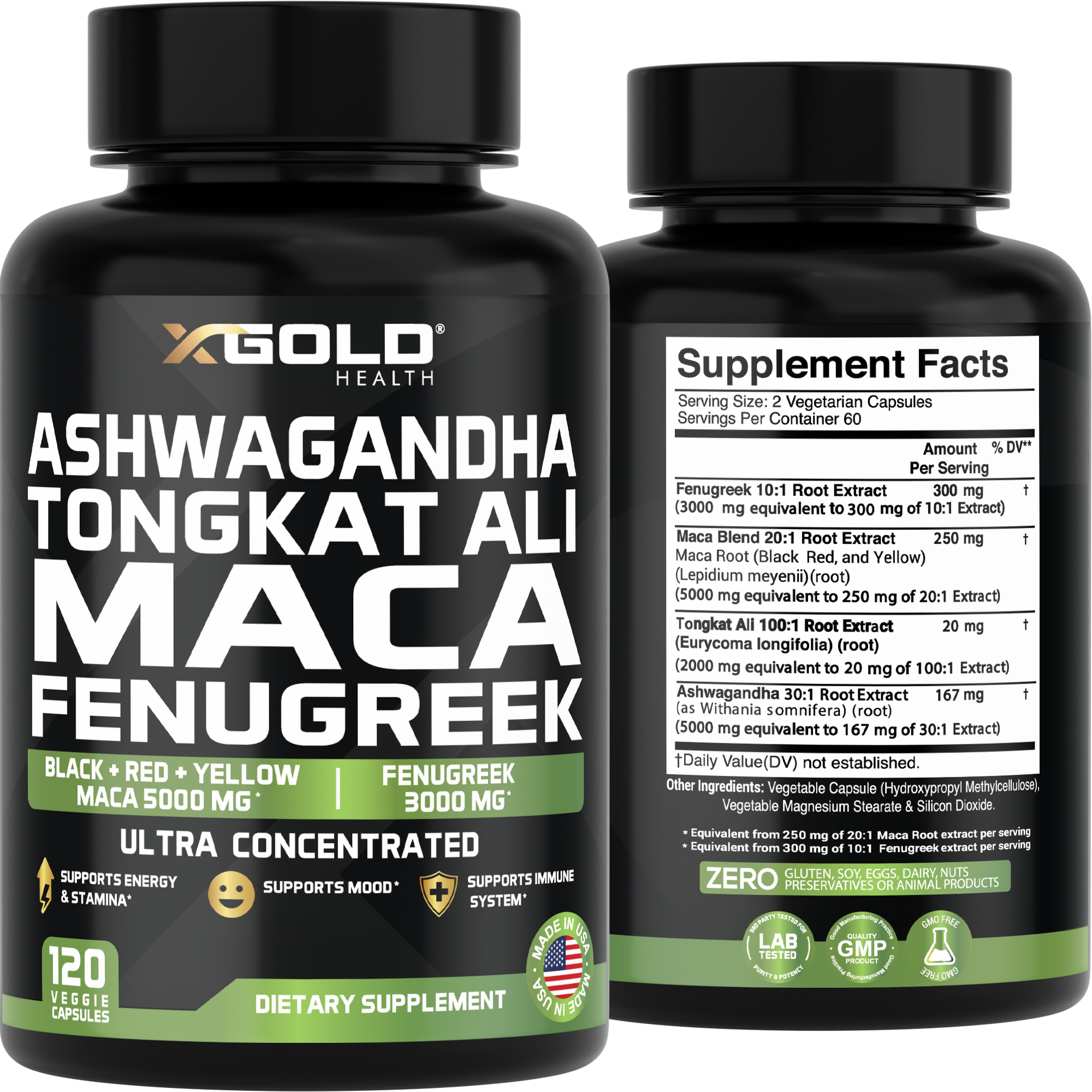 Ashwagandha & Maca Root  – Energy, Libido & Balance - X Gold Health