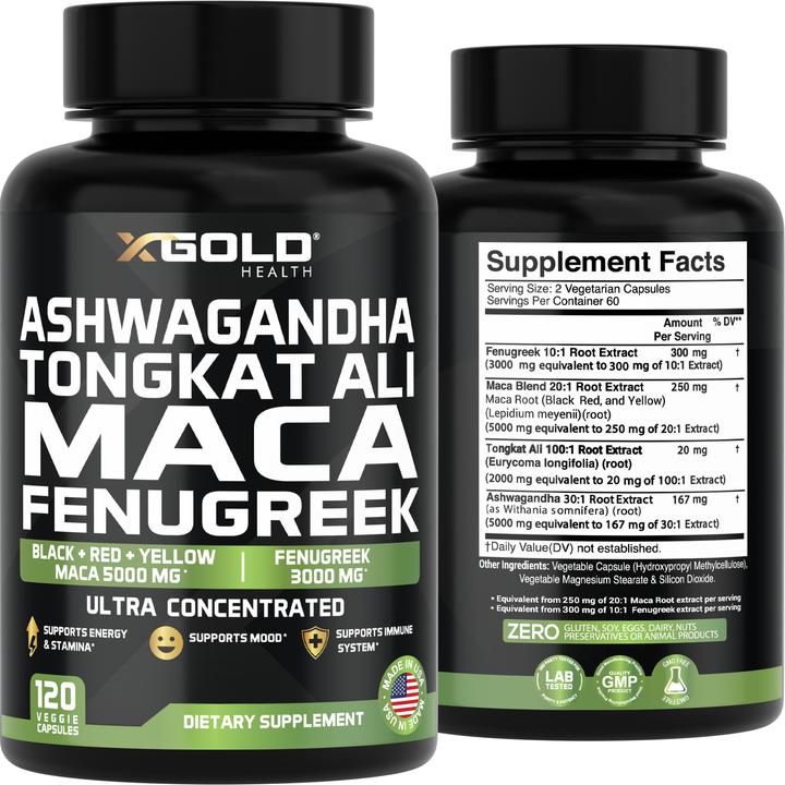 Ashwagandha &amp; Maca Root  – Energy, Libido &amp; Balance - X Gold Health