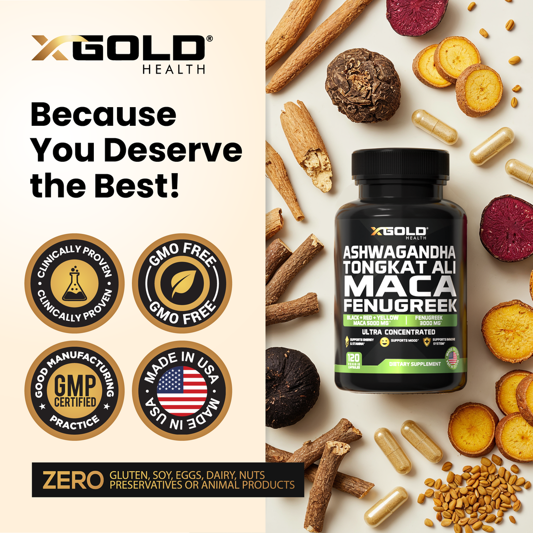 Ashwagandha &amp; Maca Root  – Energy, Libido &amp; Balance - X Gold Health