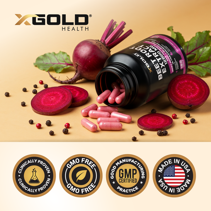 Beet Root Extract - 12,000mg Highly Concentrated Nitric Oxide - X Gold Health