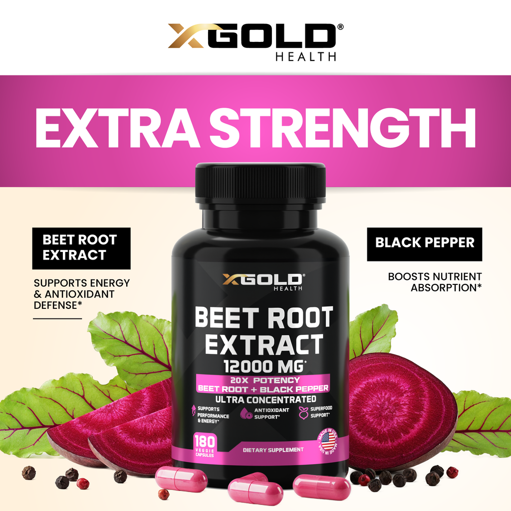 Beet Root Extract - 12,000mg Highly Concentrated Nitric Oxide – X