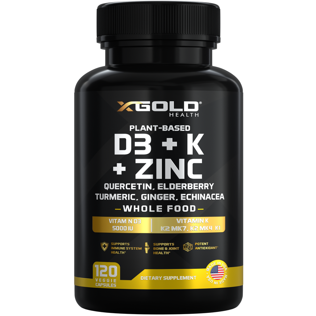D3 5000 IU, Vitamin K2 & K1, Zinc - X Gold Health