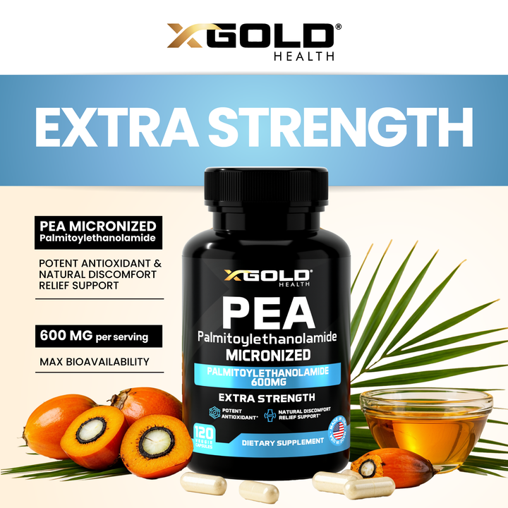 PEA 600mg – Micronized, Highly Purified &amp; Bioavailable - X Gold Health