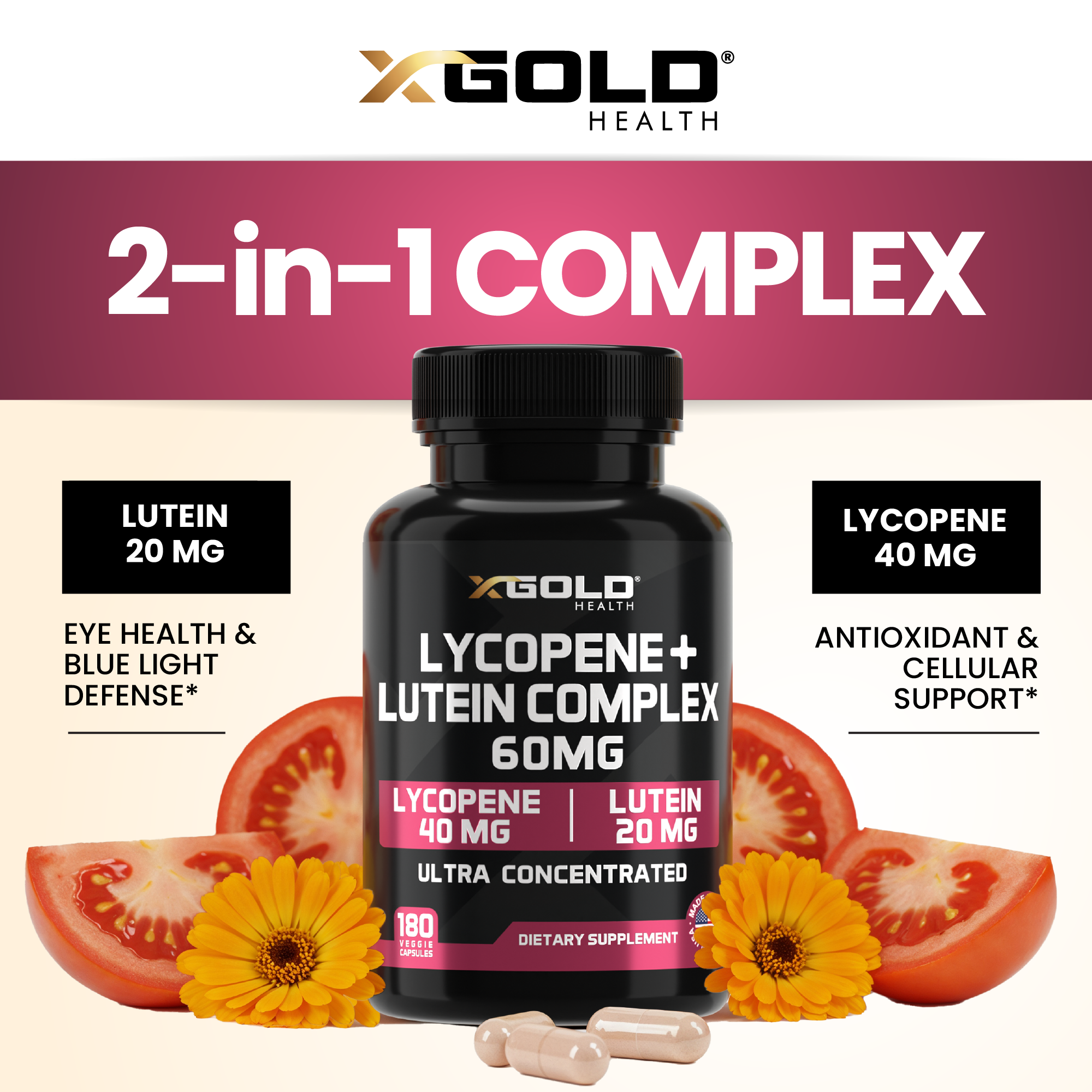 Lycopene + Lutein: Power Vision Support - X Gold Health