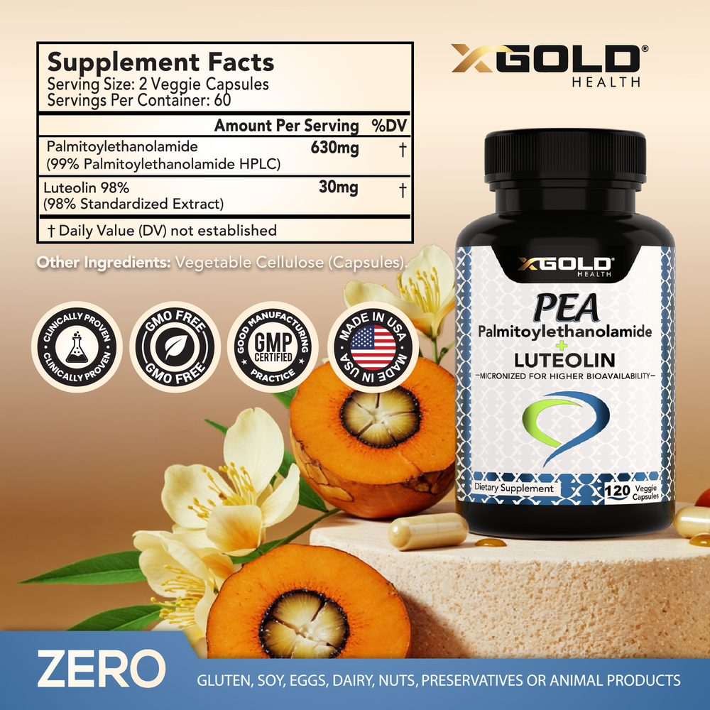 PEA + Luteolin: Discomfort and natural way to relieve - X Gold Health