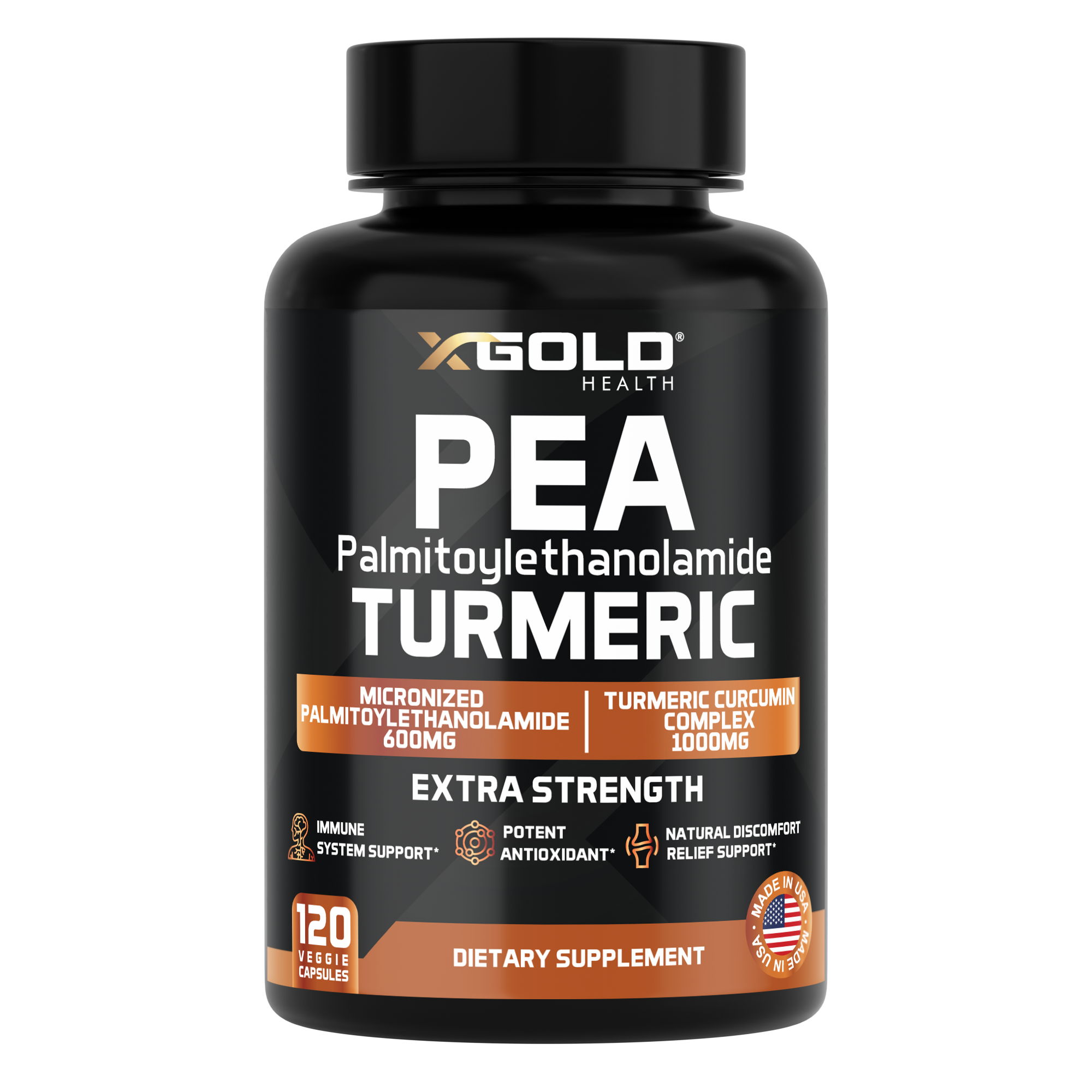 Palmitoylethanolamide 600 mg & Turmeric Curcumin 1000mg Supplement