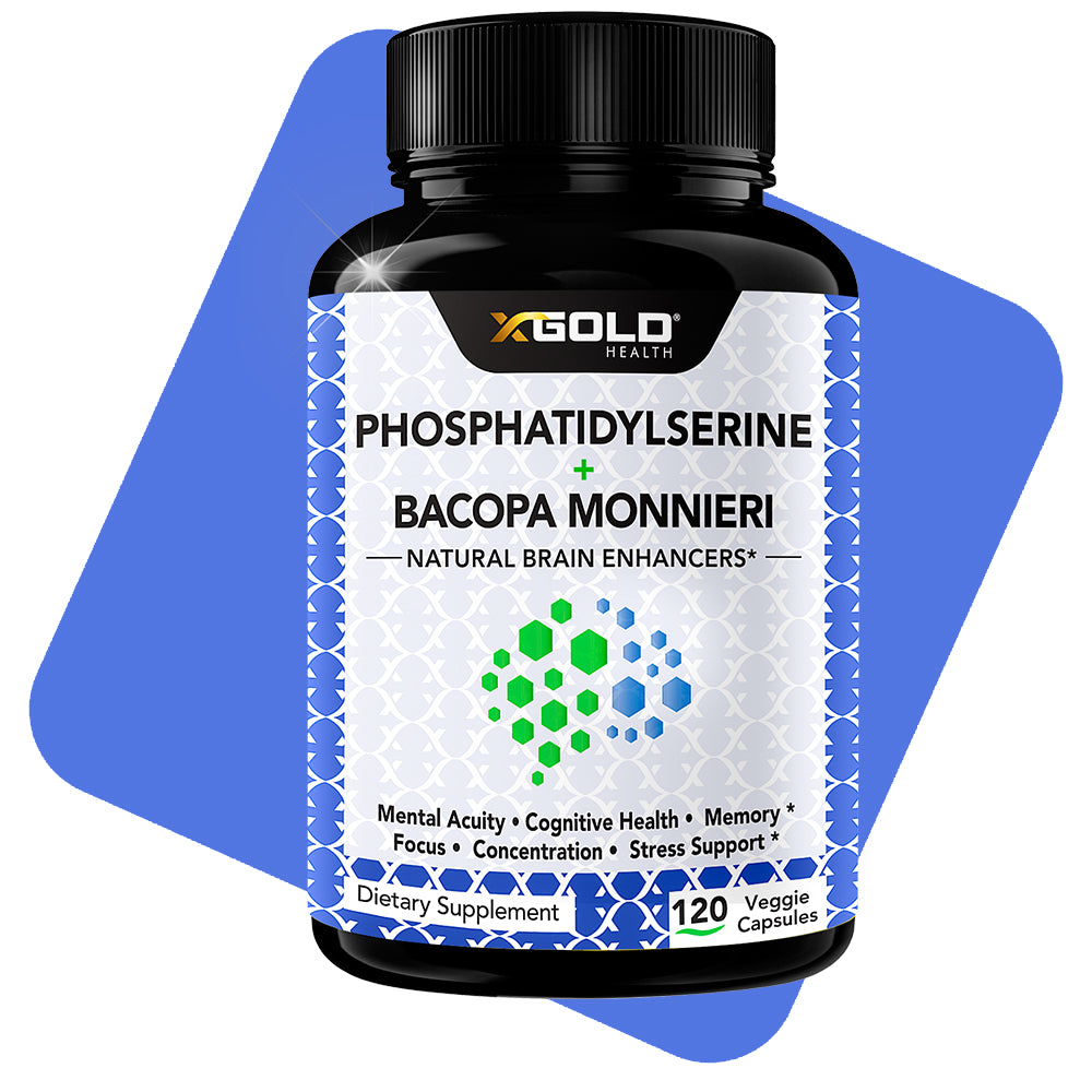 PhosphatidylSerine plus Bacopa Monnieri 400 mg 2 in 1 - X Gold Health