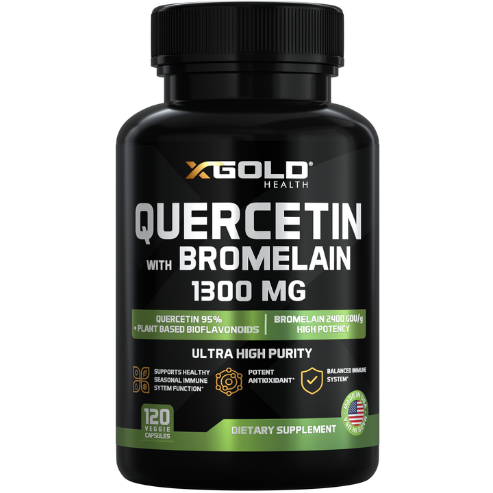 Quercetin + Bromelain 1,300mg: 95% - Highly Purified and Bioavailable