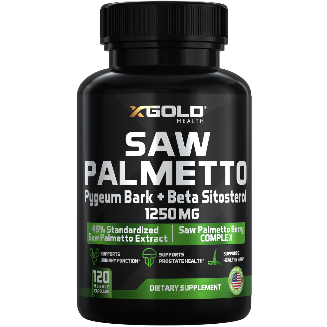 Saw Palmetto Blend:,Pygeum & Beta-Sitostero:  3-in-1 Advanced Prostate Support. - X Gold Health