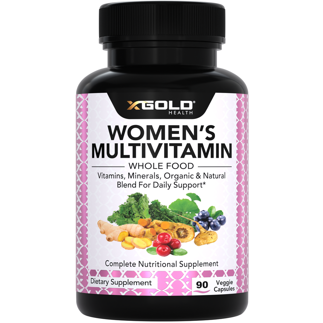 X Gold Health Vegan Women's Daily Multivitamin 50+ – With Ginger, Maca, B Complex & More – Supports Energy, Immunity & Overall Health – 90 Capsules - Made in USA - X Gold Health