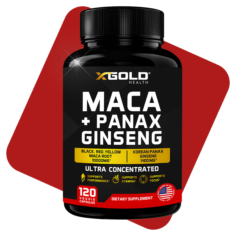 MACA ROOT EXTRACT WITH KOREAN PANAX GINSENG EXTRACT -120 VEGGIE CAPSULES - X Gold Health