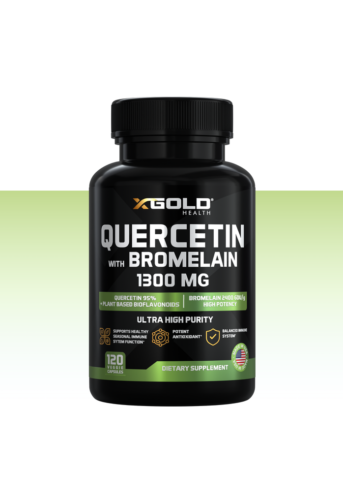 Quercetin + Bromelain 1,300mg: 95% - Highly Purified and Bioavailable